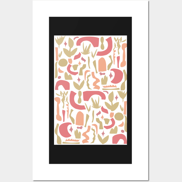 Vintage Aesthetic Minimalist Danish Pastel Abstract Design Wall Art by shopY2K